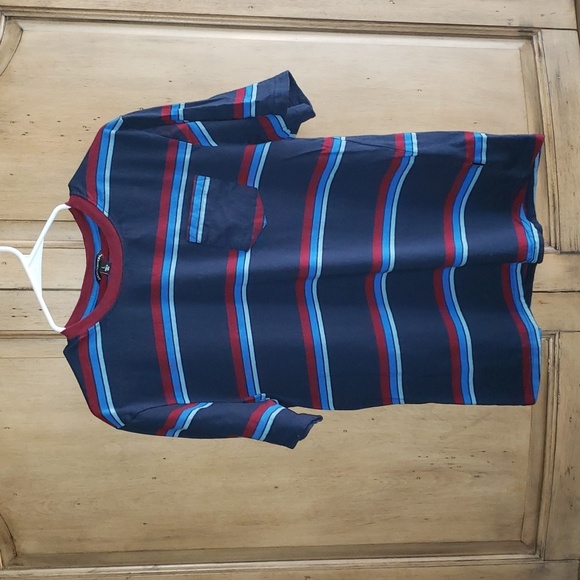 Distortion Striped Crewneck Short-Sleeve Tee-Shirt Size Large - Picture 1 of 7